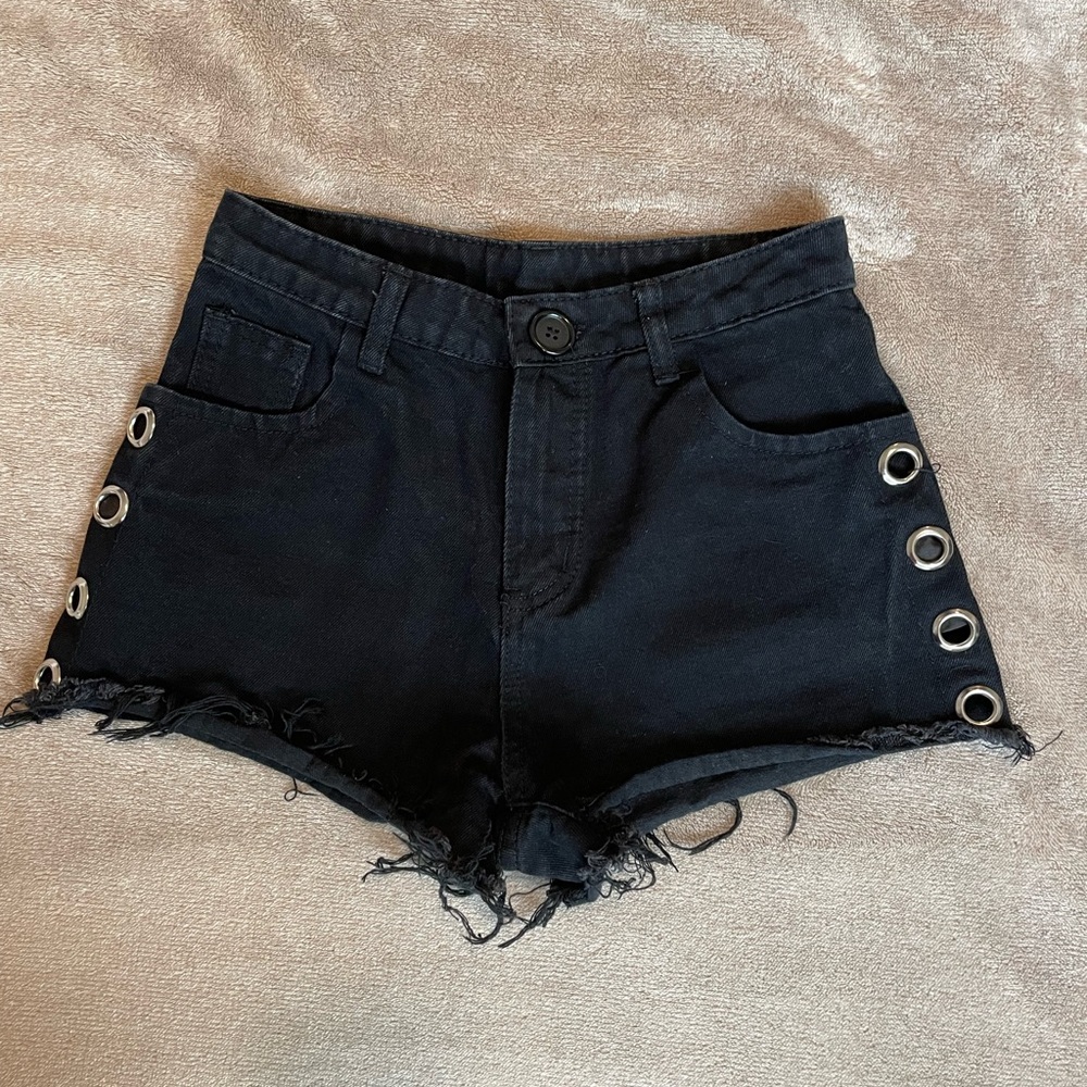 Black Jean Shorts
